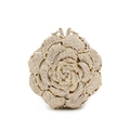 Elegante borsa da sera a forma di rosa con strass scintillanti e chiusura a fiocco - Oro / Zirconia Bianca