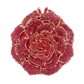 Elegante borsa a mano rosa rossa con strass scintillanti e chiusura a farfalla dorata - Rosso