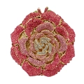 Borsa da sera a forma di rosa con strass rosa sfumati e montatura metallica elegante - Sfumatura Pastello