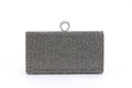 Sparkling mermaid evening clutch in black with dense silver crystal rhinestones - Black With Double-sided Diamonds