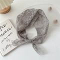 Elegante fascia per capelli in pizzo grigio con ricami di fiocchi e design annodato vintage - Fiocco di neve Grigio