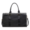 Grande borsa tote in tela nera con finiture in pelle e tracolla regolabile - Nero