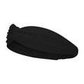 Elastic black wide pleated sports headband with a twisted knot for yoga and fitness - One Size / Black