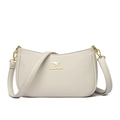 Elegant off-white faux leather crossbody bag for women with golden kangaroo logo - Off White