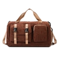 Braune Cord-Reisetasche mit Kirschmuster, zwei Fronttaschen und verstellbarem Gurt - Braun
