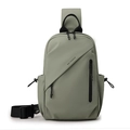 Borsa a tracolla verde salvia impermeabile con tasche multiple a cerniera per uomo - Verde