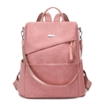 Mochila rosa de pana para mujer con gran capacidad y una textura moderna y elegante - Rosa