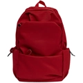 Mochila minimalista roja de nailon impermeable de gran capacidad con bolsillo frontal - Rojo