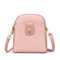 Pink snake skin textured crossbody bag with gold hardware and small square design - Pink