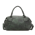 Bolso Boston vintage verde oscuro de gran capacidad con correa de hombro ajustable - Verde