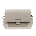 Sac bandoulière gris clair minimaliste avec texture contrastée et imprimé FASHION & BAGS - Blanc Cassé