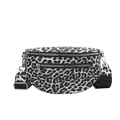 Minimalist crossbody chest bag featuring a classic black and white leopard print pattern - Leopard Print