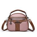 Bolso bandolera de cuero rosa para mujer con logo de canguro y gran capacidad - Morado