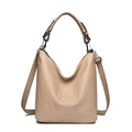 Sac hobo beige à motif crocodile avec large bandoulière en tissu réglable pour femme - Kaki