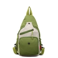 Lichtgewicht geplooide crossbodytas in groen en beige met meerdere ritscompartimenten - Groen