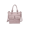 Sac à main violet à motif crocodile en similicuir avec bandoulière et nœud décoratif - Violet