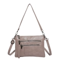 Sac bandoulière rose poudré multi-poches en similicuir grainé avec détails métalliques - Rose
