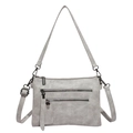 Sac bandoulière gris clair à poches multiples avec texture marbrée et sangle réglable - Gris clair