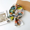 Artistic abstract oil painting print long chiffon scarf in vibrant multi-color patterns - 35*145cm / Abstract Colorful Oil Painting Flower (1 Scarf)