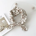Foulard en lin de coton beige chic avec motif floral sombre et nœud élégant - 58*58cm / 17 Beige Moucheté Rustique