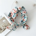 Petit foulard en coton et lin à fleurs avec motif floral rose et violet pour femme - 58*58cm / Chien à Couronne Beige