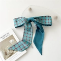 Élégant foulard en soie sarcelle avec motif géométrique noué en nœud de cheveux - 20 Cercle Géométrique Rétro