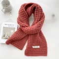 Sciarpa invernale spessa in maglia a nido d'ape rosso mattone con etichetta VOICE CHOO - 20*170cm / Rosso Arancio