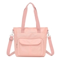 Minimalistische Nylon-Tragetasche in Hellrosa mit großem Fassungsvermögen und Gurt - Rosa