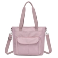 Rosa Nylon-Schultertasche mit großem Fassungsvermögen und verstellbarem Schultergurt - Lila