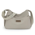Sac bandoulière en nylon kaki pour femme avec bandoulière réglable logotypée - Couleur Avoine