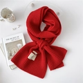 Bufanda de punto acanalado rojo para mujer en suave material mixto premium - Talla única / Rojo