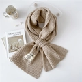 Bufanda de punto acanalado beige crema con diseño de bucle cruzado y textura suave - Talla única / Beige