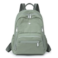 Zaino da donna impermeabile in nylon verde salvia con tasche multiple con cerniera - Verde