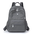 Zaino da donna impermeabile in nylon grigio scuro con design funzionale multitasche - Grigio