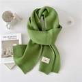 Sciarpa in maglia grossa verde erba con etichetta, accessorio invernale per donna - Verde Erba