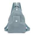 Zaino in nylon azzurro impermeabile ad alta capacità con logo ZMR per il pendolarismo - Blu