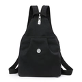 Zaino leggero in nylon nero a forma di goccia con logo circolare in metallo ZMR - Nero