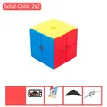 Classic solid color 2x2 speed cube puzzle with base stand and accessory kit - Zhilong Magnetic 2x2 Stickerless