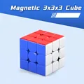 Magnetic 3x3x3 speed cube with classic red blue white colors and matte finish surface - 3x3 Magnetic Stickerless Edition