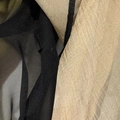 Seidenband in Champagner-Gold und Schwarz mit eleganter Längsfaltenstruktur - 70*90cm / Orange Schwarz Khaki Spleißen