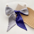 French vintage dark purple satin and houndstooth bow hair accessory for women - 8*110cm / Small Blue Houndstooth