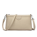 Elegante borsa a tracolla beige texture litchi con tracolla regolabile da donna - Albicocca