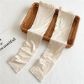 Close-up of beige sun protection sleeves with smooth ice silk texture and label - Apricot (BX0050)