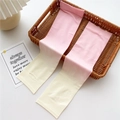 Detail of pink gradient sun protection ice silk sleeves featuring thumb hole design - One Size / Gradient Pink Yellow