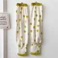 Detail of ice silk sun protection sleeves with cute cartoon cat pattern and elastic cuff - Meow Yellow Cartoon Cat Head