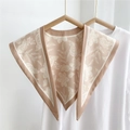 Elegant apricot floral decorative collar shawl in silky satin finish on white tee - Leaf and Flower Specimen