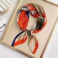 Foulard a pieghe con stampe leopardo e serpente in arancione e blu reale - Motivo Zebra Arancione Blu