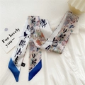 Artistic oil painting silk twilly scarf with landscape print and 100% silk label - Music Immortal Gathering (6DRY)