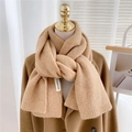 Écharpe épaisse tricotée en chameau pour femme style long chaud jaune gingembre - 33x185cm / Khaki Pur