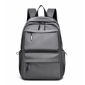 Minimalist grey waterproof backpack with high-capacity design and dual front zipper pockets - Gray